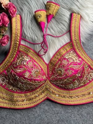 Pink embroidered Designer Blouse